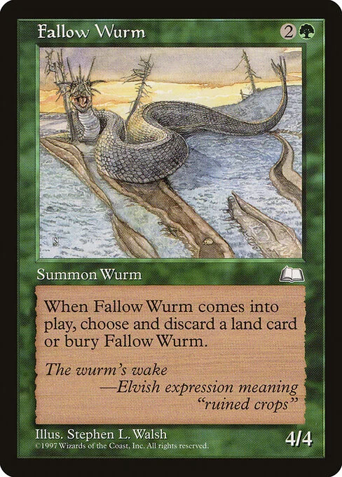 Fallow Wurm, carta Magic di tipo Creature — Wurm illustrata da Stephen L. Walsh