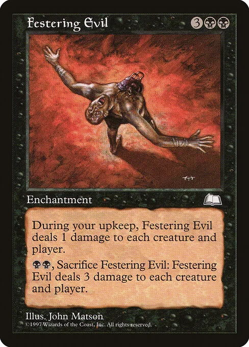 Festering Evil, carta Magic di tipo Enchantment illustrata da John Matson