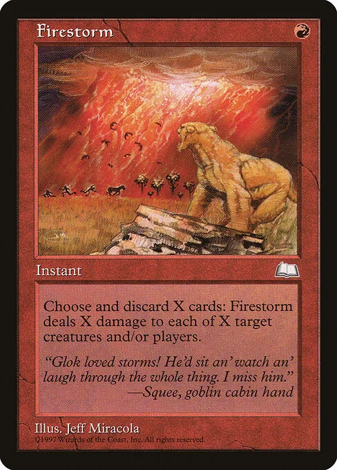 Firestorm, carta Magic di tipo Instant illustrata da Jeff Miracola