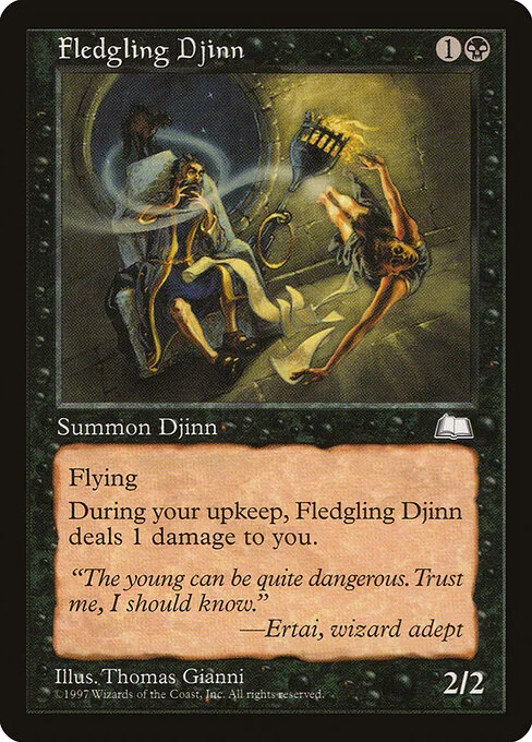 Fledgling Djinn, carta Magic di tipo Creature — Djinn illustrata da Thomas Gianni