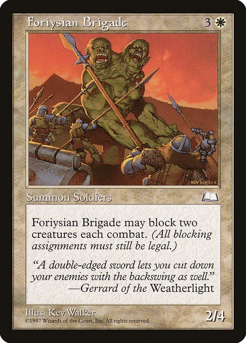 Foriysian Brigade, carta Magic di tipo Creature — Human Soldier illustrata da Kev Walker