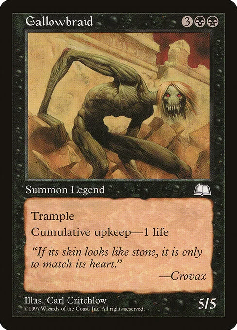 Gallowbraid, carta Magic di tipo Legendary Creature — Phyrexian Horror illustrata da Carl Critchlow