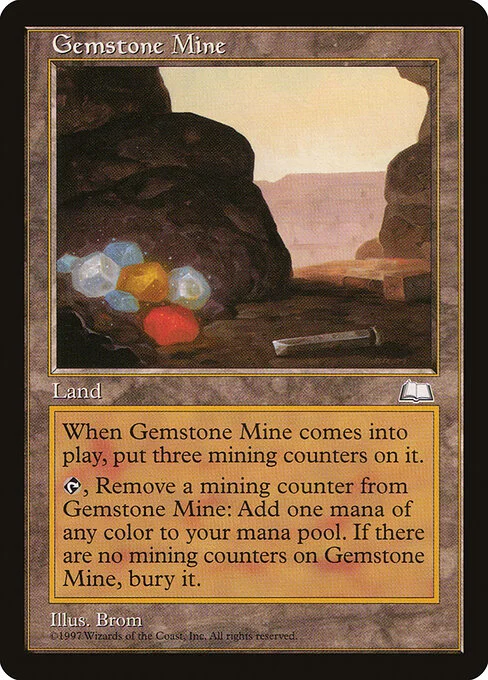 Gemstone Mine, carta Magic di tipo Land illustrata da Brom