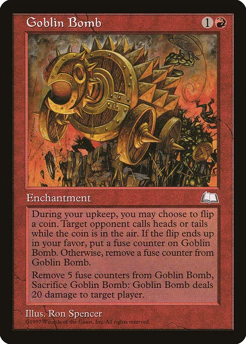 Goblin Bomb, carta Magic di tipo Enchantment illustrata da Ron Spencer