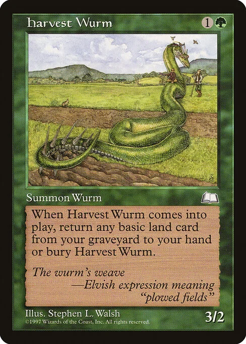 Harvest Wurm, carta Magic di tipo Creature — Wurm illustrata da Stephen L. Walsh