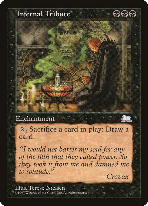 Infernal Tribute, carta Magic di tipo Enchantment illustrata da Terese Nielsen