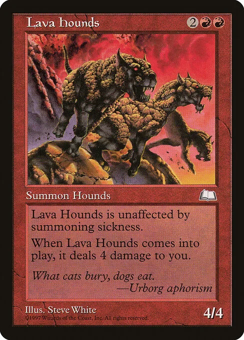 Lava Hounds, carta Magic di tipo Creature — Dog illustrata da Steve White
