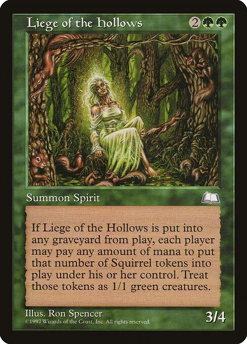 Liege of the Hollows, carta Magic di tipo Creature — Spirit illustrata da Ron Spencer