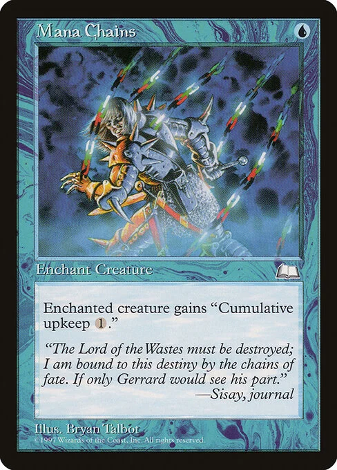 Mana Chains, carta Magic di tipo Enchantment — Aura illustrata da Bryan Talbot