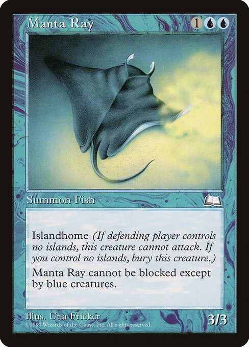 Manta Ray, carta Magic di tipo Creature — Fish illustrata da Una Fricker