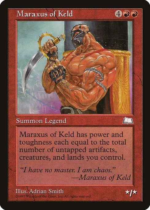 Maraxus of Keld, carta Magic di tipo Legendary Creature — Human Warrior illustrata da Adrian Smith