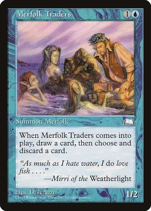 Merfolk Traders, carta Magic di tipo Creature — Merfolk illustrata da DiTerlizzi