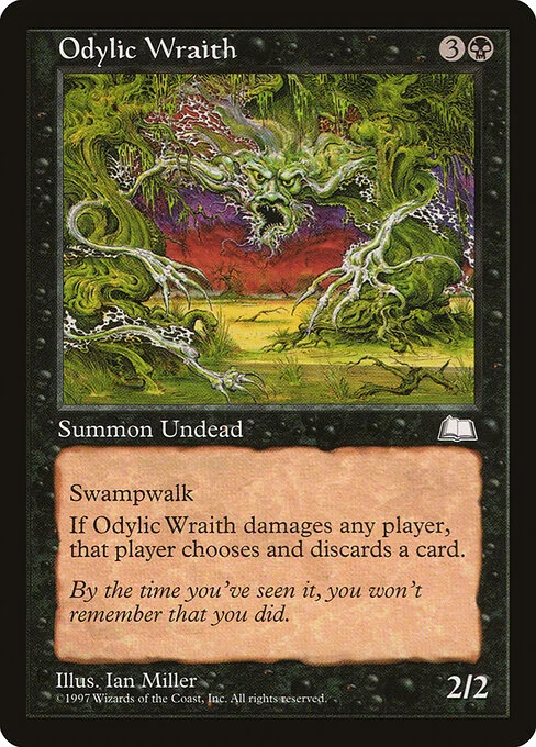 Odylic Wraith, carta Magic di tipo Creature — Wraith illustrata da Ian Miller
