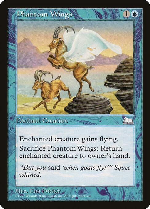 Phantom Wings, carta Magic di tipo Enchantment — Aura illustrata da Una Fricker
