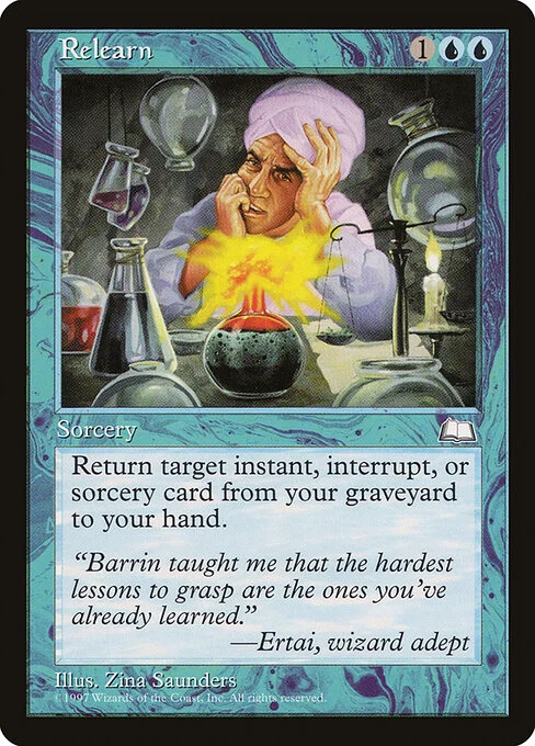 Relearn, carta Magic di tipo Sorcery illustrata da Zina Saunders