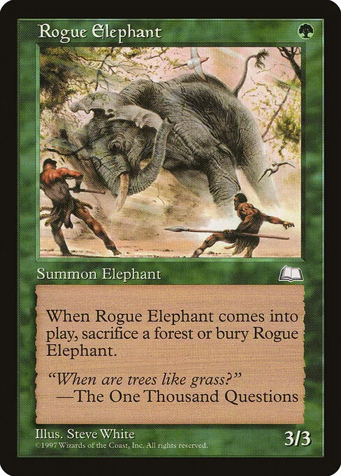 Rogue Elephant, carta Magic di tipo Creature — Elephant illustrata da Steve White