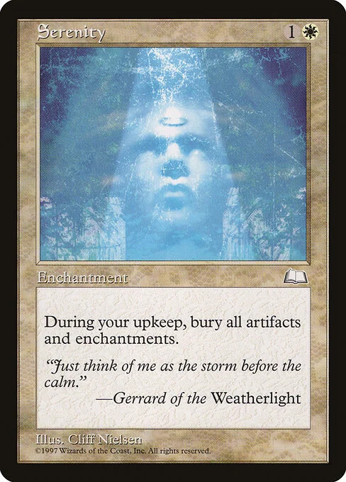 Serenity, carta Magic di tipo Enchantment illustrata da Cliff Nielsen