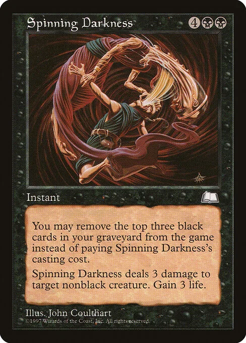 Spinning Darkness, carta Magic di tipo Instant illustrata da John Coulthart