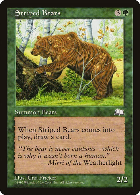 Striped Bears, carta Magic di tipo Creature — Bear illustrata da Una Fricker