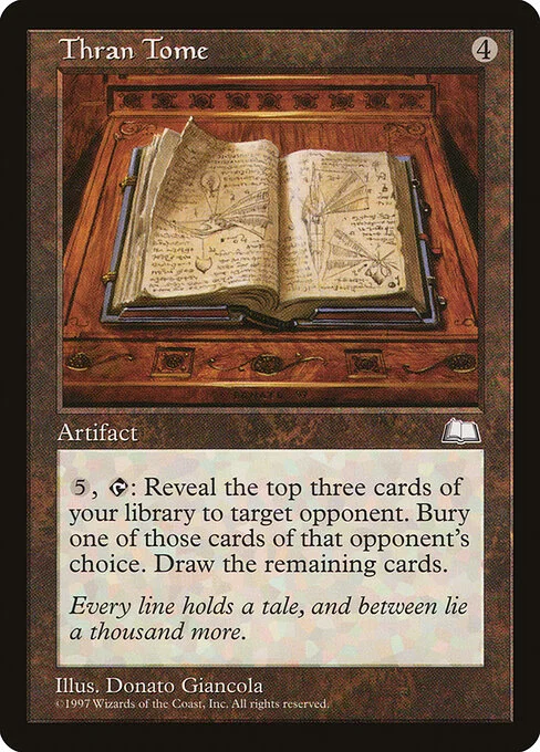 Thran Tome, carta Magic di tipo Artifact — Book illustrata da Donato Giancola