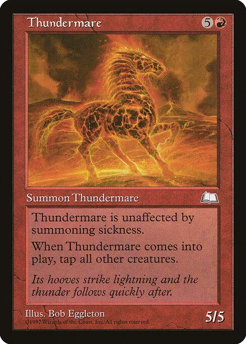Thundermare, carta Magic di tipo Creature — Elemental Horse illustrata da Bob Eggleton