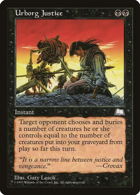 Urborg Justice, carta Magic di tipo Instant illustrata da Gary Leach