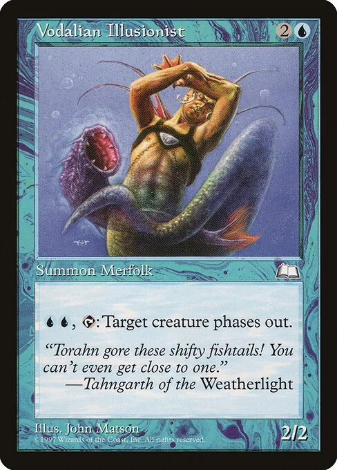 Vodalian Illusionist, carta Magic di tipo Creature — Merfolk Wizard illustrata da John Matson