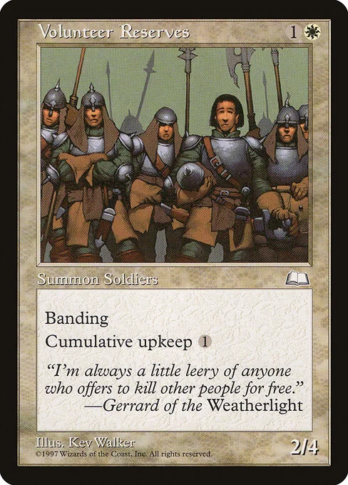 Volunteer Reserves, carta Magic di tipo Creature — Human Soldier illustrata da Kev Walker