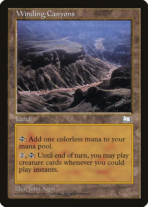 Winding Canyons, carta Magic di tipo Land illustrata da John Avon