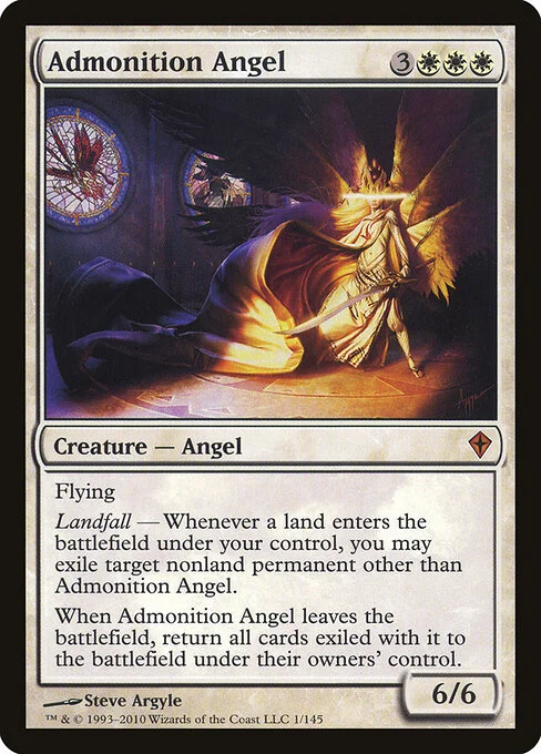 Admonition Angel, carta Magic di tipo Creature — Angel illustrata da Steve Argyle