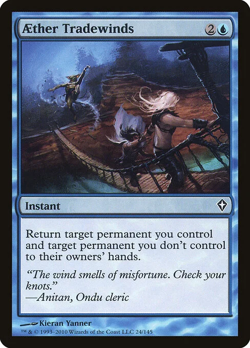 Aether Tradewinds, carta Magic di tipo Instant illustrata da Kieran Yanner