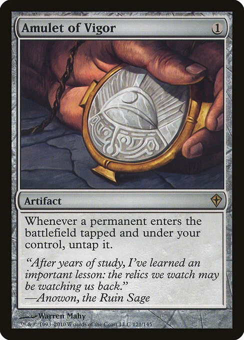 Amulet of Vigor, carta Magic di tipo Artifact illustrata da Warren Mahy