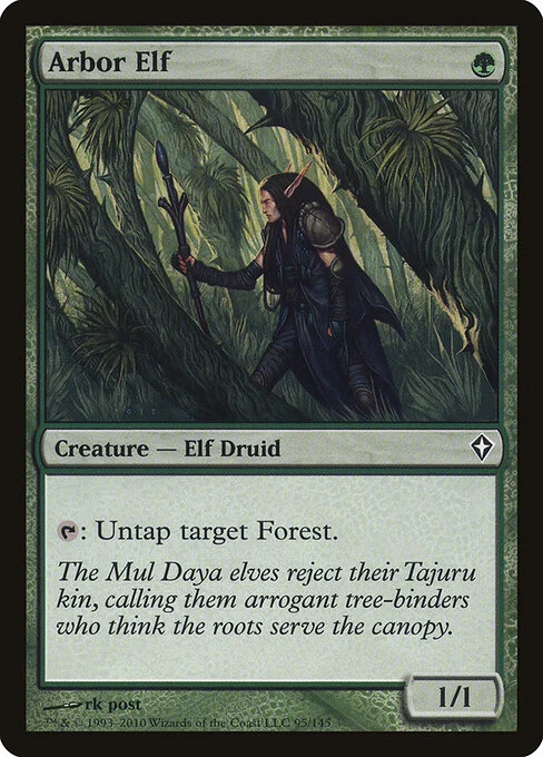 Arbor Elf, carta Magic di tipo Creature — Elf Druid illustrata da rk post