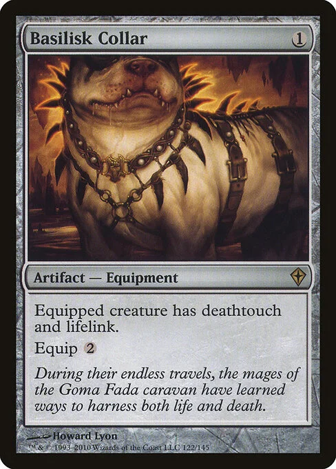 Basilisk Collar, carta Magic di tipo Artifact — Equipment illustrata da Howard Lyon