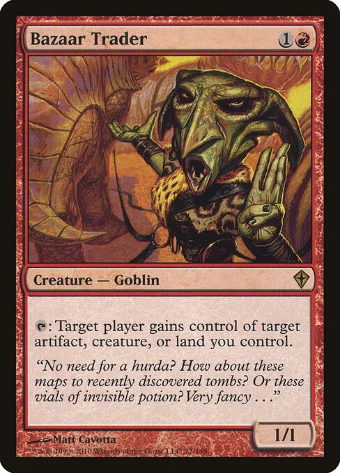 Bazaar Trader, carta Magic di tipo Creature — Goblin illustrata da Matt Cavotta