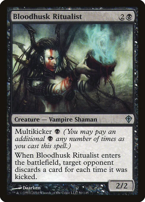 Bloodhusk Ritualist, carta Magic di tipo Creature — Vampire Shaman illustrata da Daarken