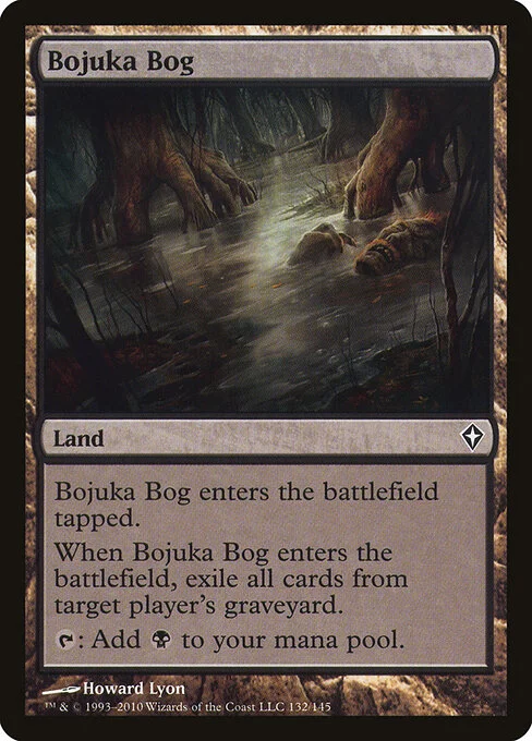 Bojuka Bog, carta Magic di tipo Land illustrata da Howard Lyon