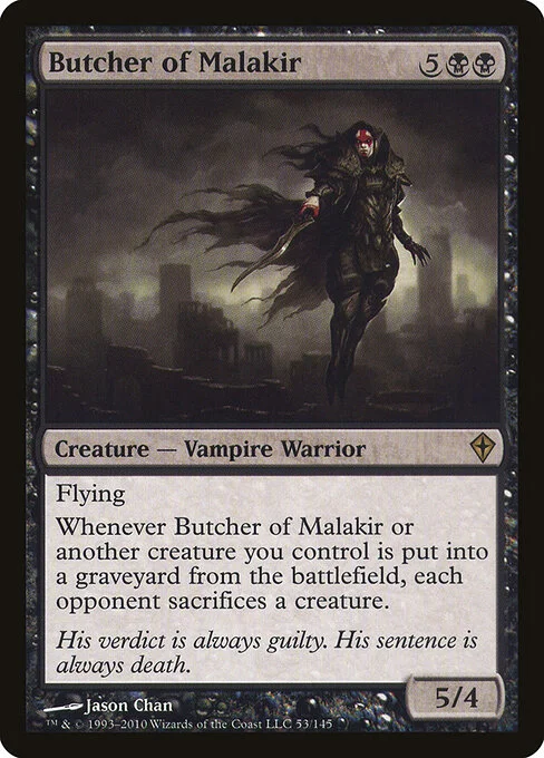 Butcher of Malakir, carta Magic di tipo Creature — Vampire Warrior illustrata da Jason Chan