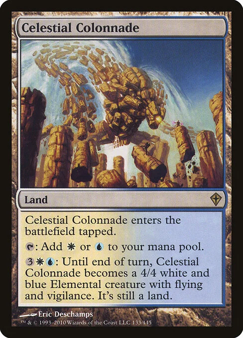 Celestial Colonnade, carta Magic di tipo Land illustrata da Eric Deschamps