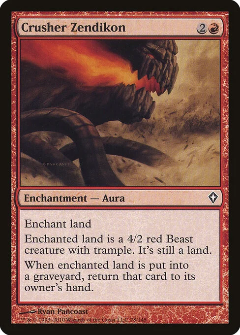 Crusher Zendikon, carta Magic di tipo Enchantment — Aura illustrata da Ryan Pancoast