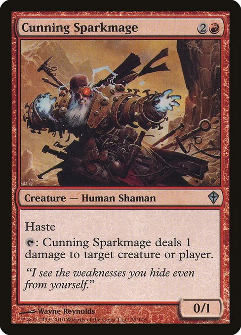 Cunning Sparkmage, carta Magic di tipo Creature — Human Shaman illustrata da Wayne Reynolds
