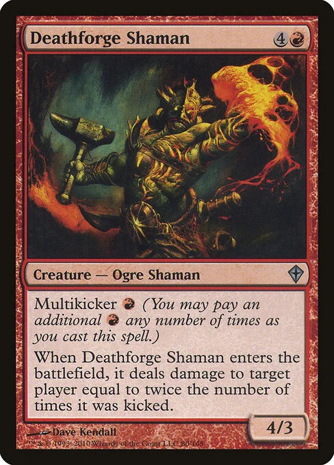 Deathforge Shaman, carta Magic di tipo Creature — Ogre Shaman illustrata da Dave Kendall