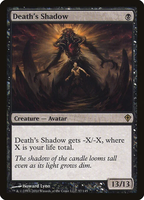 Death's Shadow, carta Magic di tipo Creature — Avatar illustrata da Howard Lyon