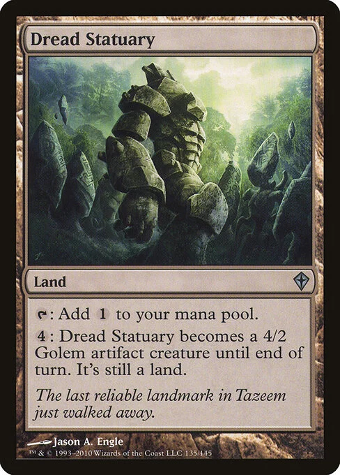 Dread Statuary, carta Magic di tipo Land illustrata da Jason A. Engle