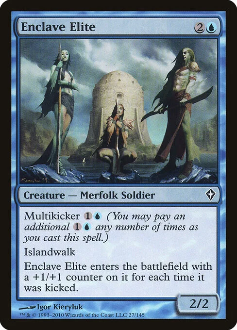 Enclave Elite, carta Magic di tipo Creature — Merfolk Soldier illustrata da Igor Kieryluk