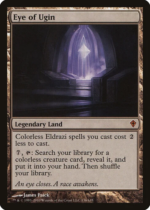Eye of Ugin, carta Magic di tipo Legendary Land illustrata da James Paick