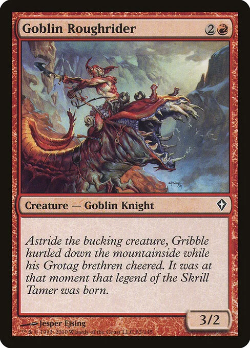 Goblin Roughrider, carta Magic di tipo Creature — Goblin Knight illustrata da Jesper Ejsing