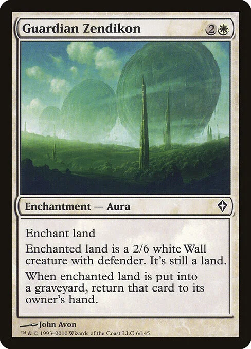 Guardian Zendikon, carta Magic di tipo Enchantment — Aura illustrata da John Avon