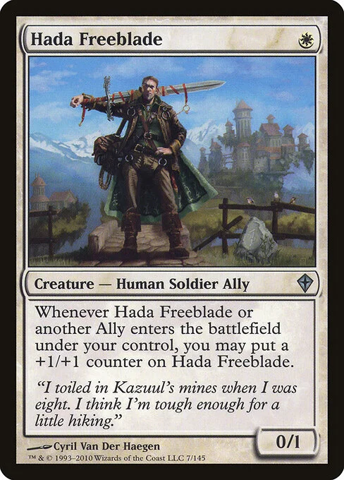 Hada Freeblade, carta Magic di tipo Creature — Human Soldier Ally illustrata da Cyril Van Der Haegen