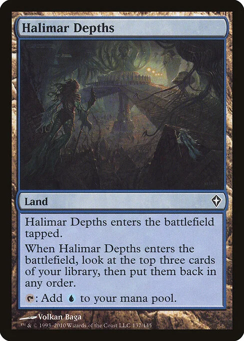 Halimar Depths, carta Magic di tipo Land illustrata da Volkan Baǵa